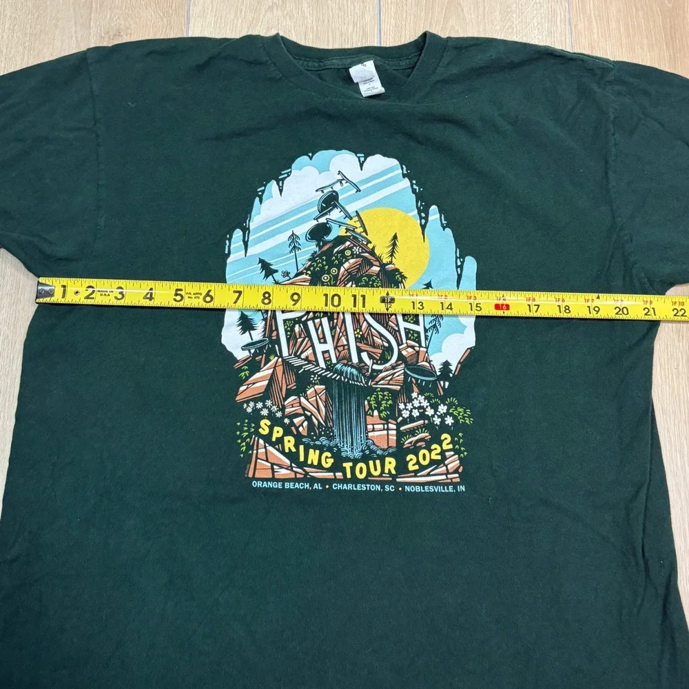 Phish Spring Tour 2022 Graphic T-Shirt Mens Large Green Tultex Concert Jam Band